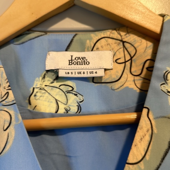 Front Wrap Dress in Unfolding Blooms - Love Bonito Small - Picture 7 of 8